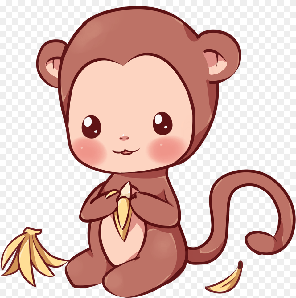 Lama Clipart Cute Anime Cute Kawaii Monkeys, Baby, Person, Face, Head Free Transparent Png