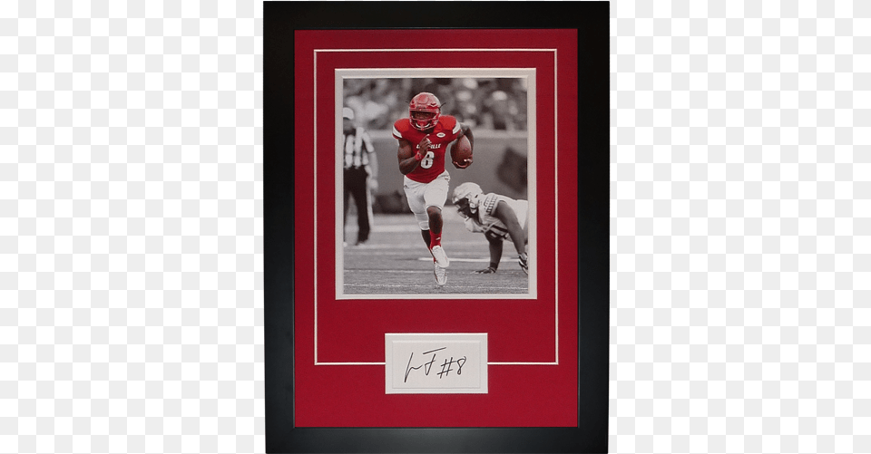 Lamar Jackson Autographed Louisville Cardinals Signature Lamar Jackson, Adult, Person, Man, Male Free Png