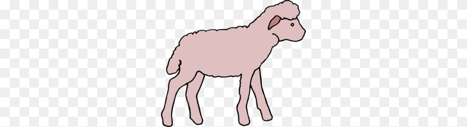 Lamb Clipart Pink Sheep, Livestock, Animal, Mammal, Person Png