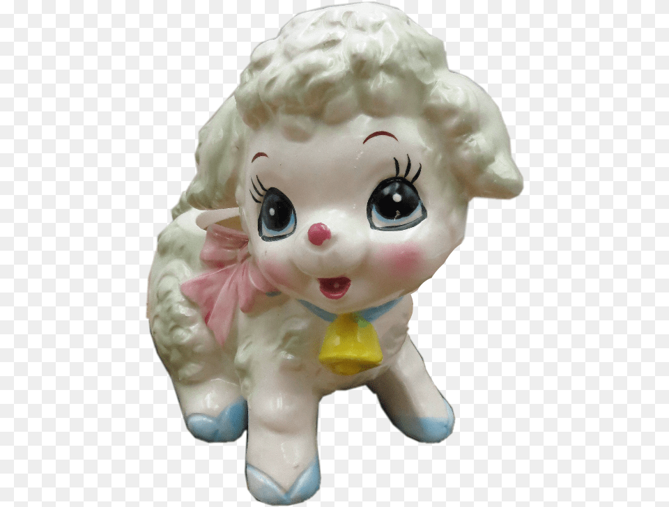 Lamb Cute Vintage Ageregression Tumblr Moodboard Doll Animal Figure, Figurine, Toy, Face, Head Png