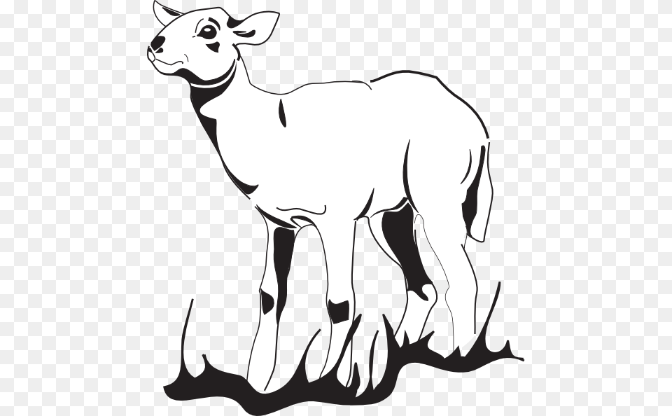 Lamb In The Grass Clip Art, Animal, Deer, Mammal, Wildlife Free Transparent Png
