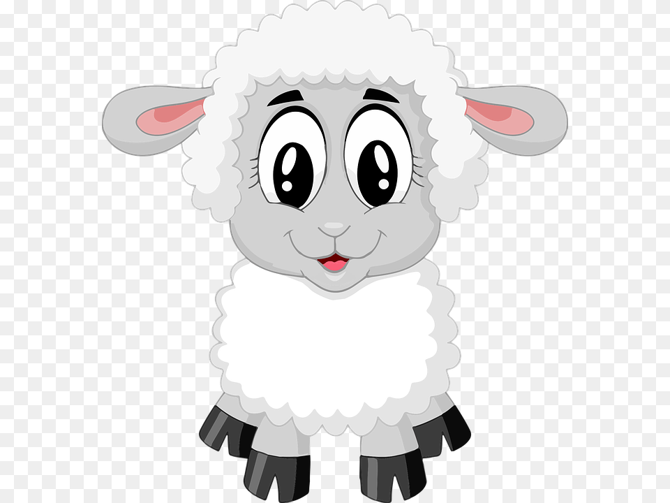 Lamb Sheep Cute Farm Animal Baby Cartoon Cordeiro Desenho, Person, Face, Head, Livestock Png