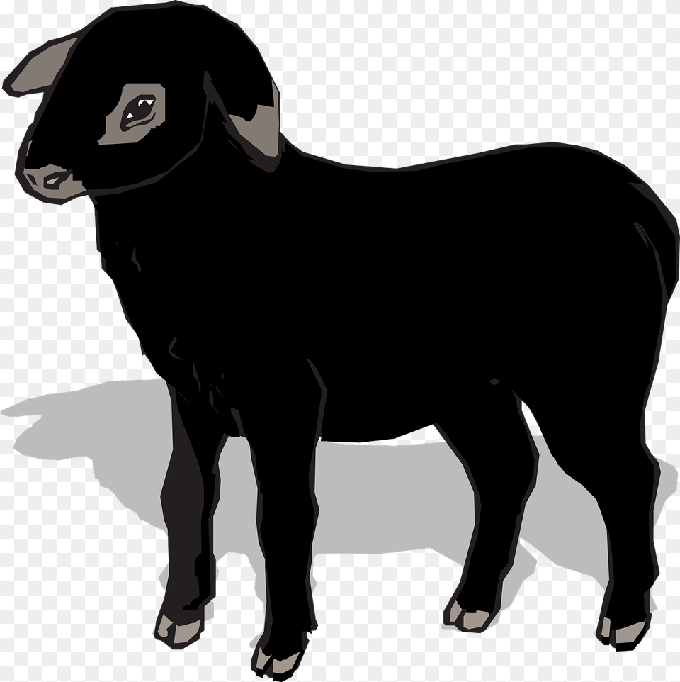 Lamb Silhouette Clip Art Cartoon Black Sheep, Animal, Bull, Mammal, Adult Png Image