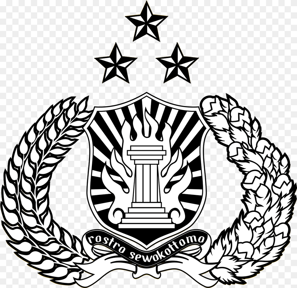 Lambang Polri Republik Logo Polri Hitam Putih, Emblem, Symbol, Person Free Png