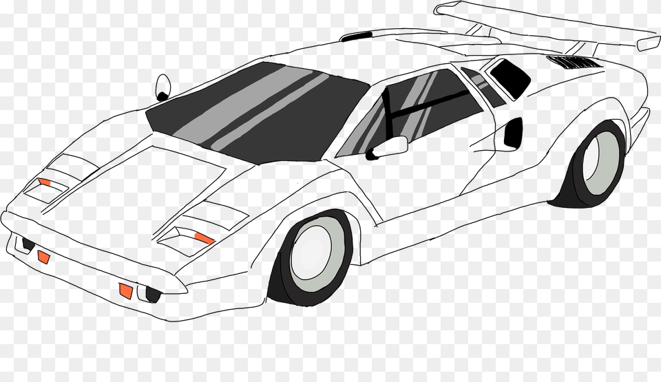 Lamborghini Countach Draw Drawing Drawn Digitalart Lamborghini Countach, Lighting, Machine, Wheel, Cad Diagram Free Png Download