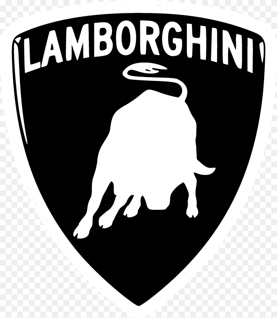 Lamborghini Logo Black And White 2 Lamborghini New Logo Die Cut Decals, Symbol, Emblem, Badge, Canine Free Transparent Png