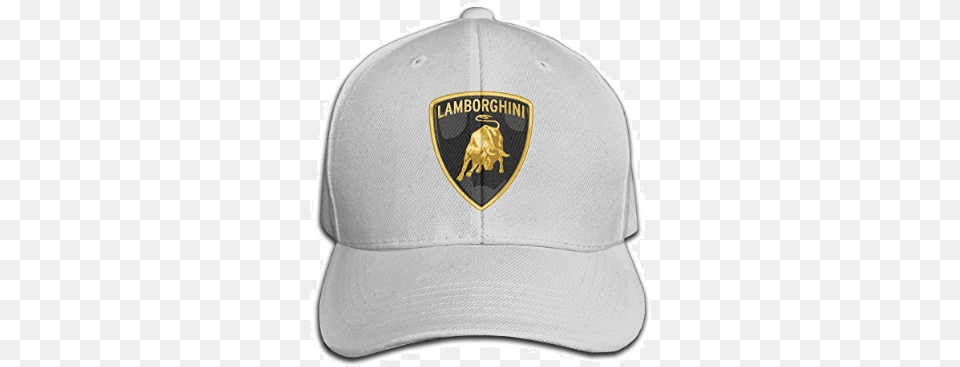 Lamborghini Vintage Cap White Baseball Cap, Baseball Cap, Clothing, Hat, Logo Png