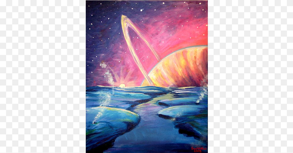 Lame Planetrise Acrylic On Canvas Board Painting, Water, Art, Modern Art, Outdoors Free Transparent Png