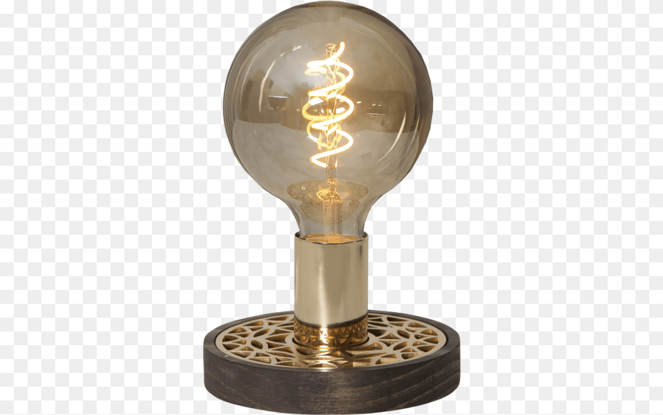 Lamp Base E27 Magic Magic Bordslampa Brun Star Trading, Light, Lightbulb Png Image
