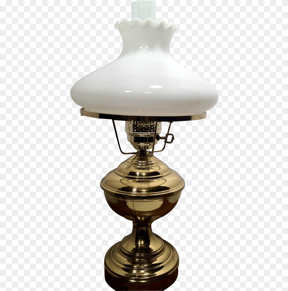 Lamp Brass Electric Table Lamp White Milk Glass Globe Milk Glass, Lampshade Png