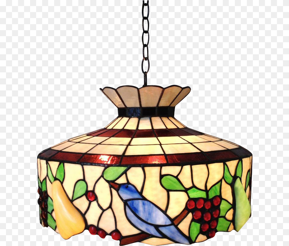 Lamp Clipart Lighting Fixture Stained Glass Look Chandelier With Birds Free Transparent Png