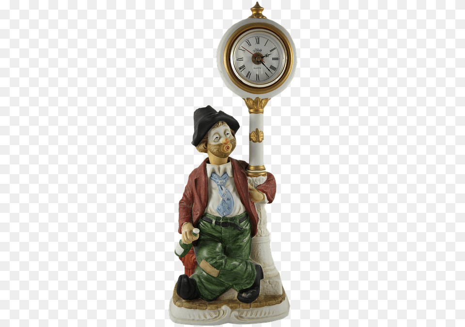 Lamp Clown Clock Antique Circus Vintage Clown, Figurine, Person, Accessories, Formal Wear Free Png