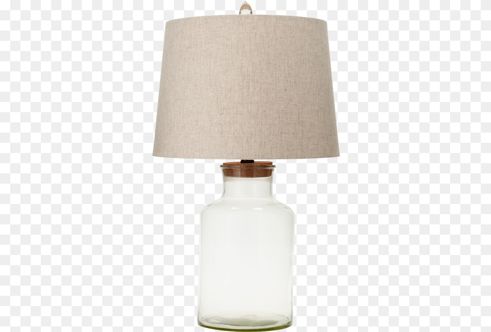Lamp Fillable Glass Wlinen Shadetitle 25 Lampshade, Table Lamp, Beverage, Milk Free Png Download