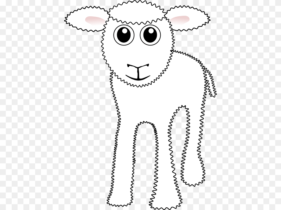 Lamp Sheep Young Baby Farm Animal Curious Cute Cartoon Sheep Face, Livestock, Head, Person, Mammal Free Png