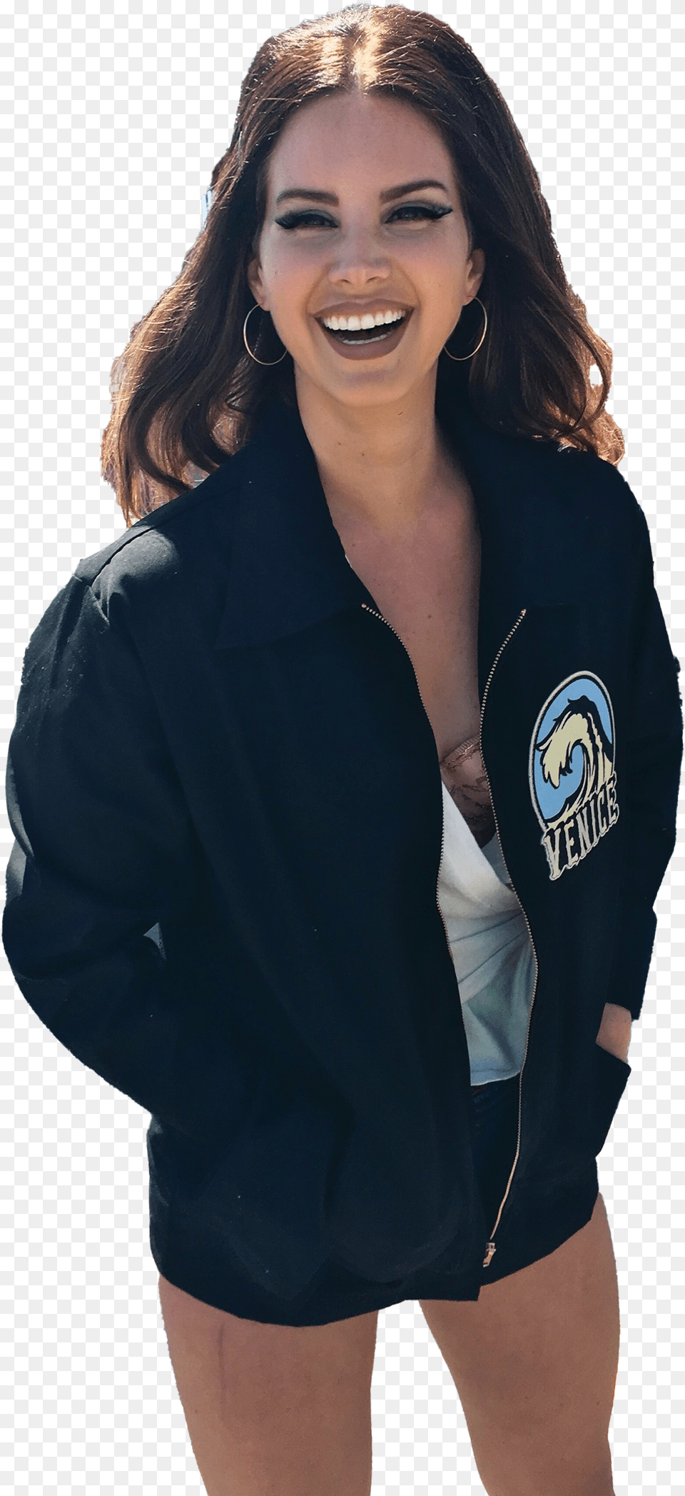 Lana Del Rey Image Lana Del Rey 2019 Smile, Adult, Person, Laughing, Jacket Png