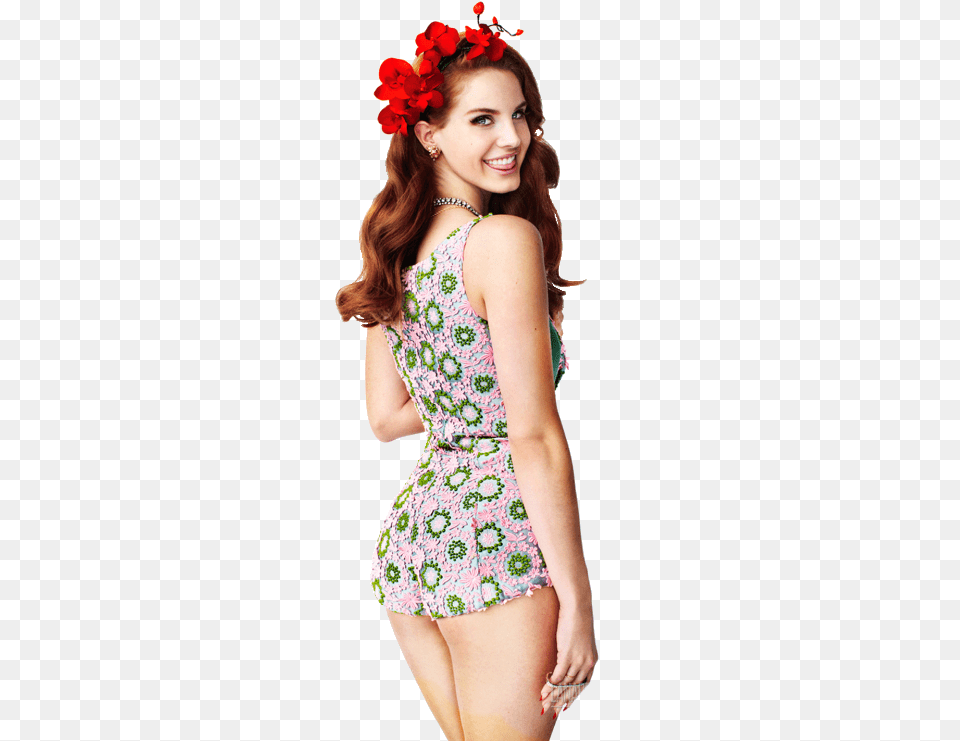 Lana Del Rey Lana And Flowers Image Lana Del Rey Flower Headpiece, Swimwear, Clothing, Dress, Adult Free Transparent Png