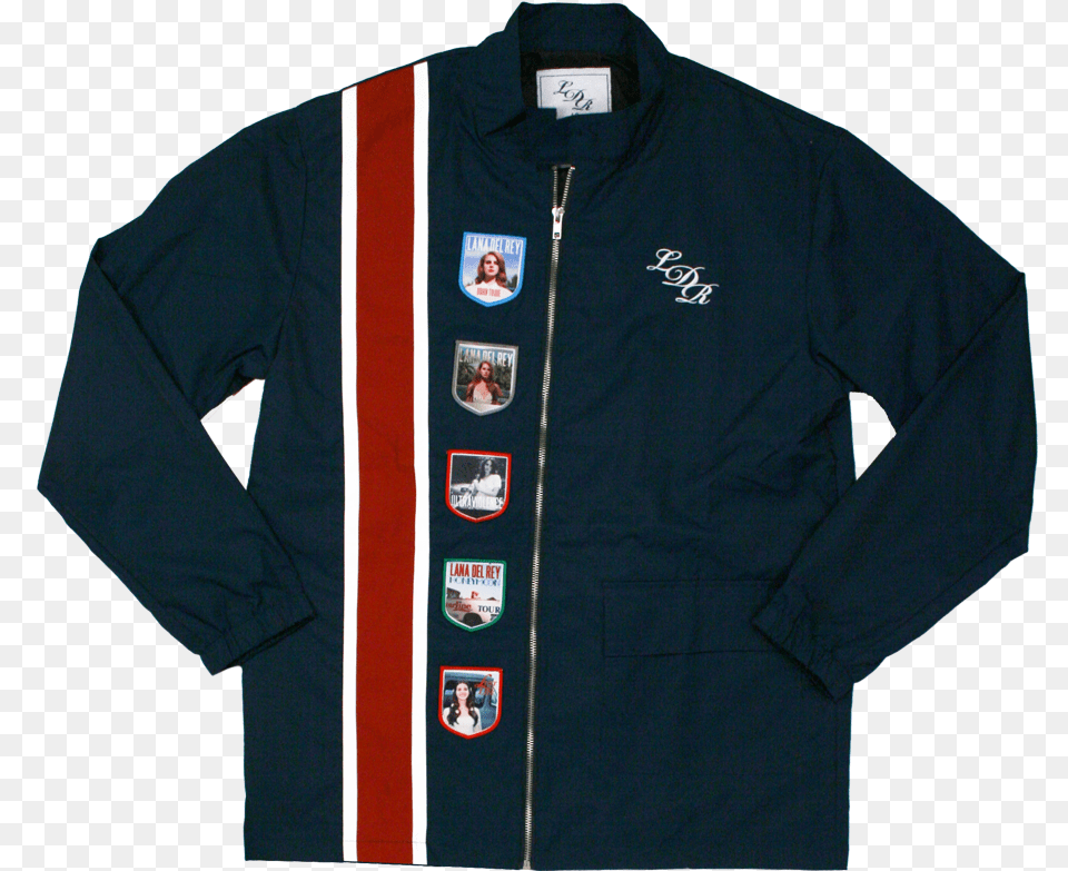 Lana Del Rey Racing Strip Album Patch Jacket Ldr Racing Stripe Jacket, Clothing, Coat, Long Sleeve, Shirt Free Png