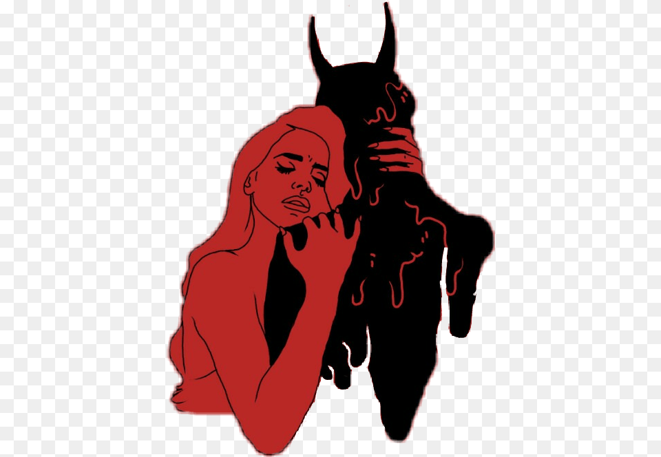 Lanadelrey Devil Red Aesthetic Hurt Hugh Report Red And Black Aesthetic, Adult, Person, Female, Woman Free Transparent Png