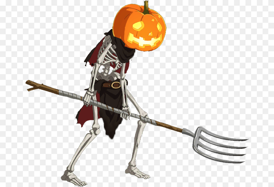 Lancer Skeleton With Pumpkin Head, Cutlery, Fork Free Png Download