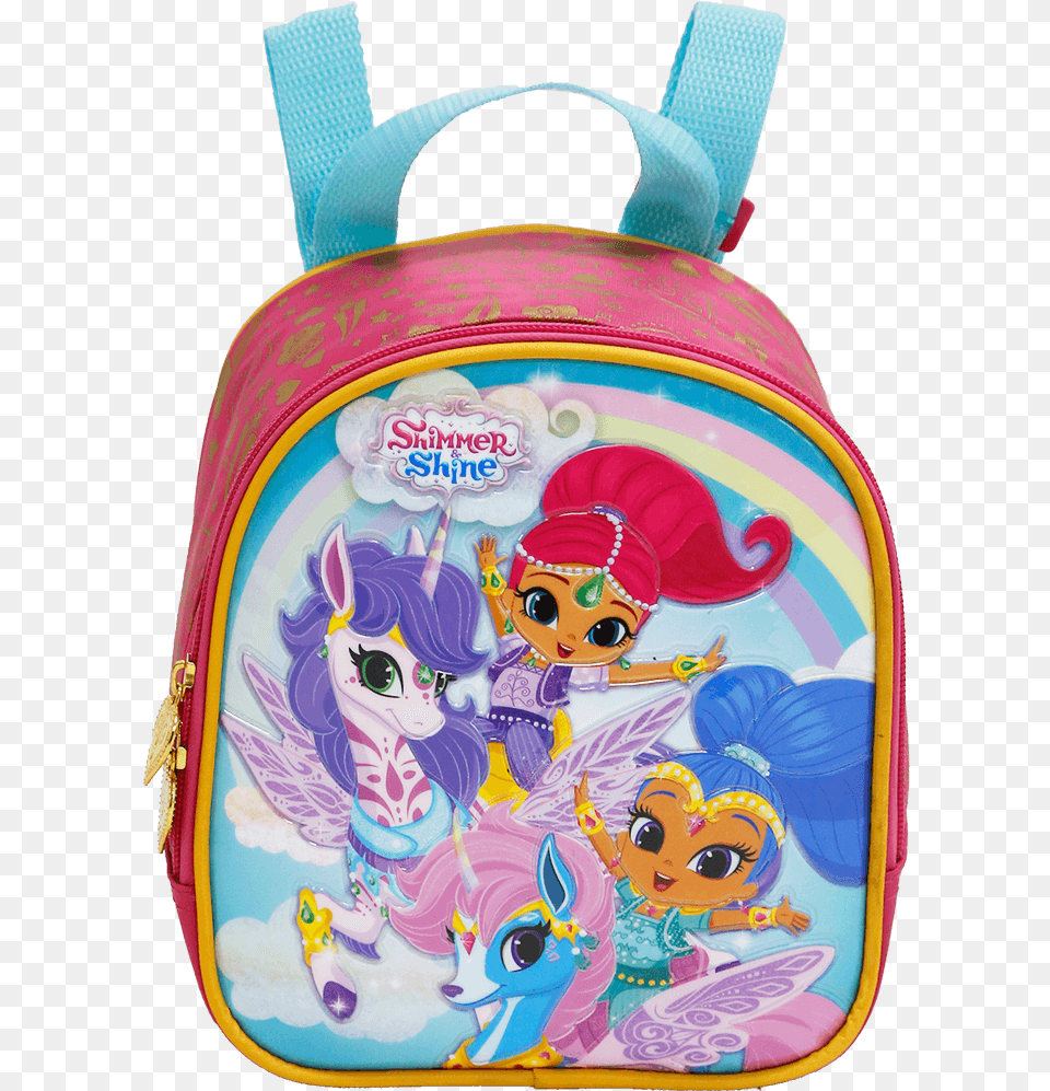 Lancheira Shimmer 8004 Conteudo Shimmer And Shine, Backpack, Bag, Baby, Person Png Image