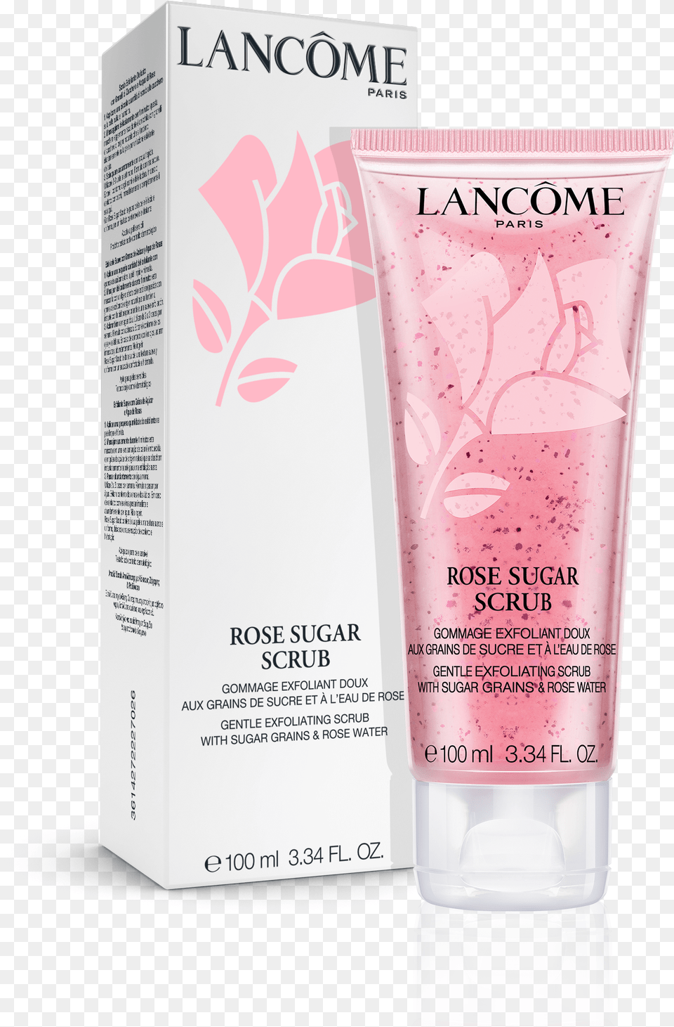 Lancome Rose Sugar Scrub, Bottle, Lotion, Cosmetics Free Png