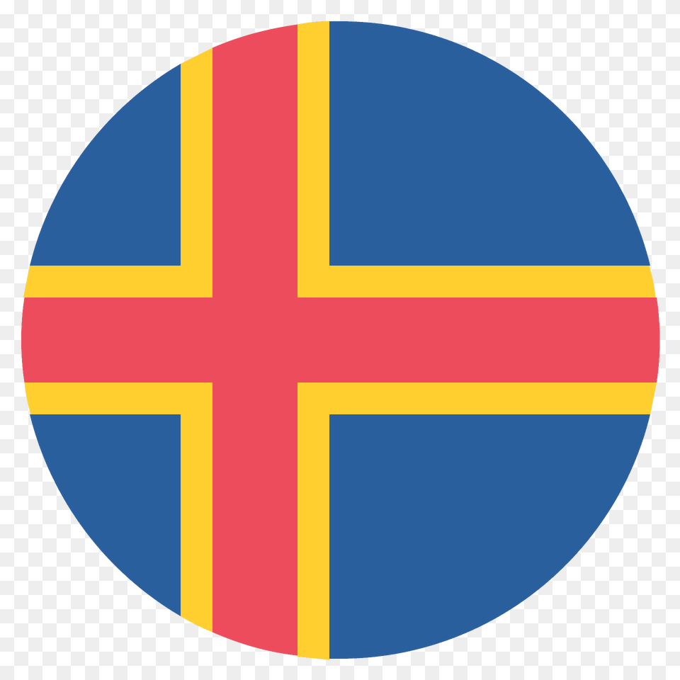 Land Islands Flag Emoji Clipart, Logo, Symbol, Cross, Disk Free Png