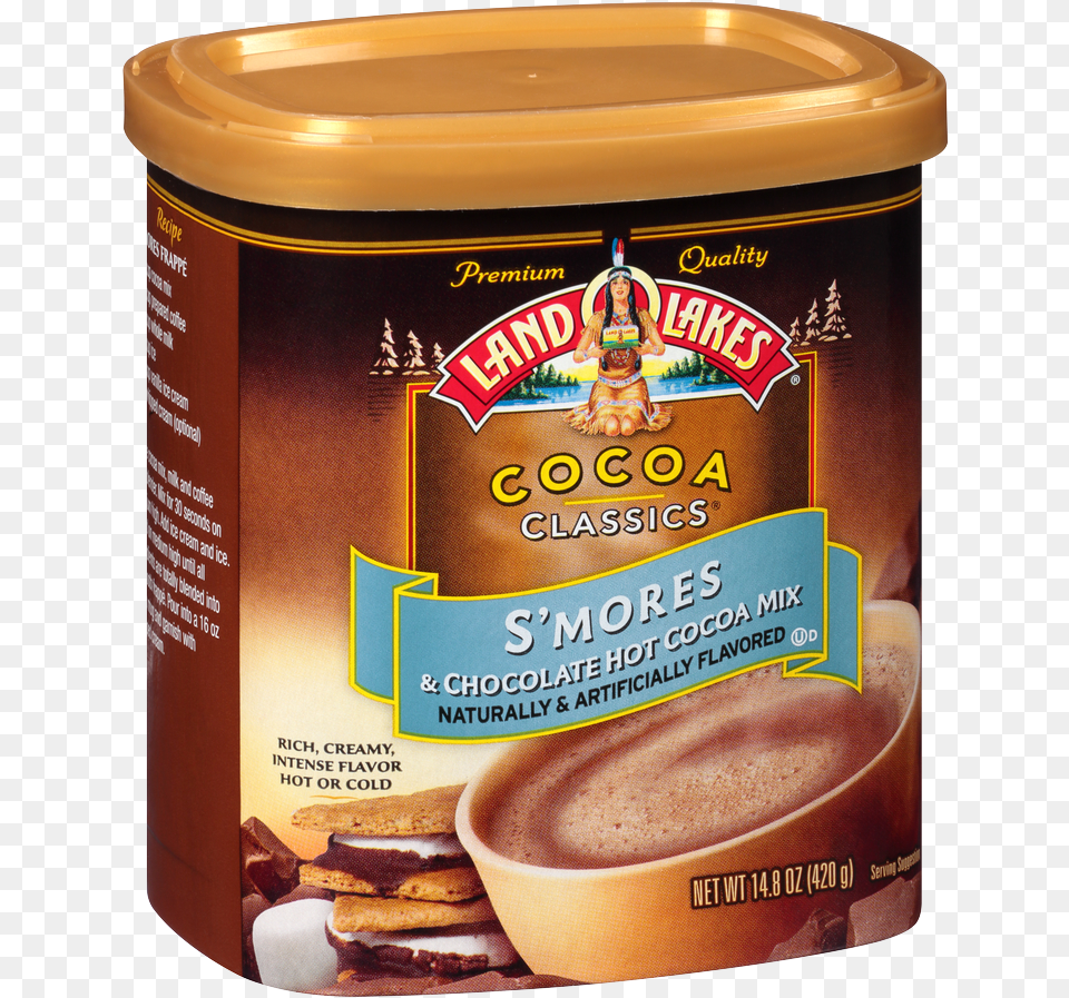 Land O Lakes Canister Hot Cocoa Mix S39mores Land O Lakes Hot Chocolate, Beverage, Hot Chocolate, Food, Cup Png
