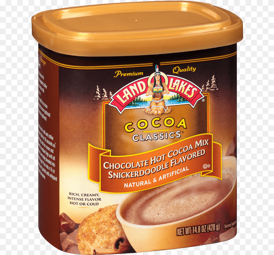 Land O Lakes Canister Hot Cocoa Mix Snickerdoodle Land O Lakes, Cup, Dessert, Chocolate, Food Free Transparent Png