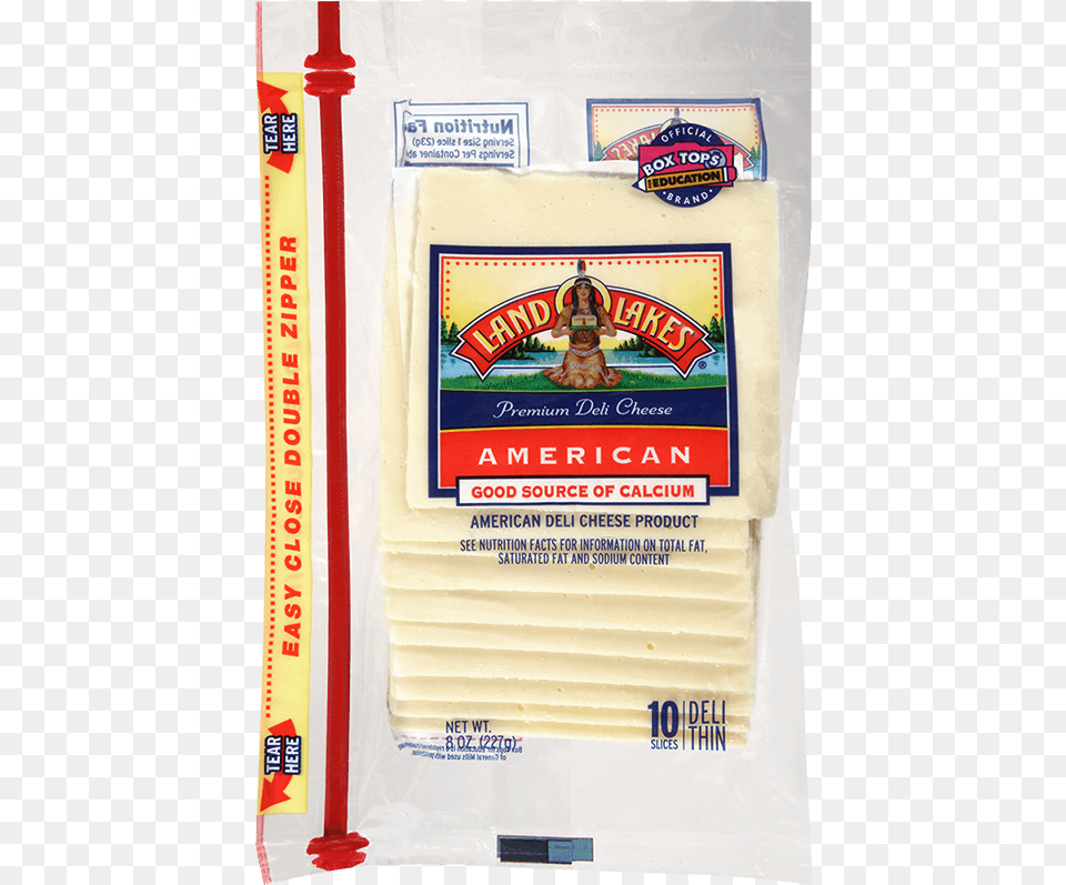Land O Lakes White American Cheese Nutrition Label, Food, Person Free Png