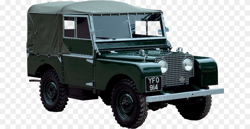 Land Rover Series One Transparent Image Land Rover Defender Transparent, Car, Jeep, Transportation, Vehicle Png