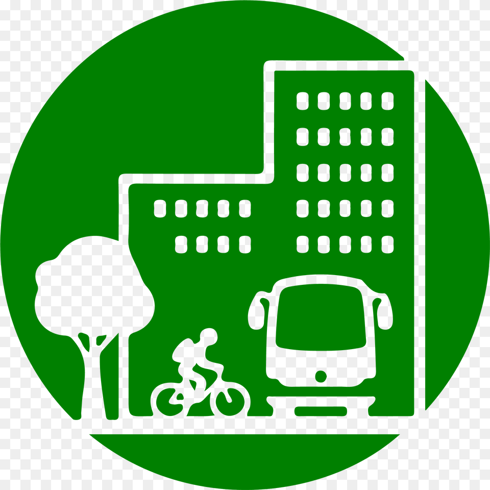 Land Use Planning Icon, Green, Person, Bicycle, Transportation Png Image