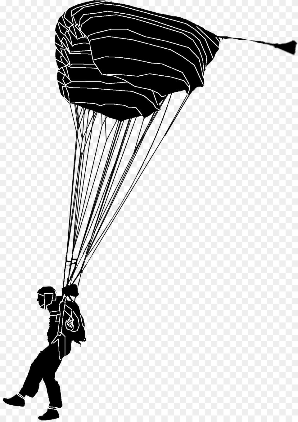 Landing Skydiver Pictogram Parachute Landing, Art, Drawing Free Png