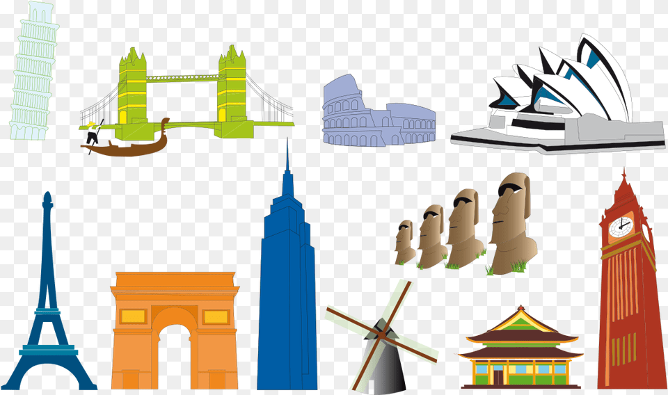 Landmarks Around The World Icons, Urban, City, Metropolis, Tower Free Transparent Png