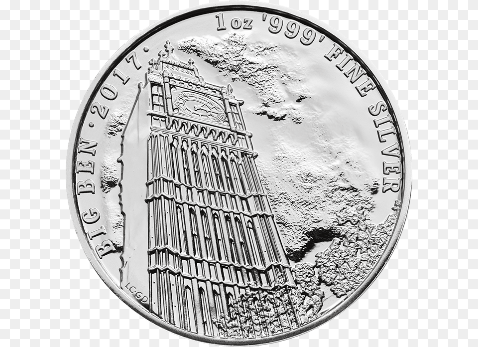 Landmarks Of Britain 2017 Big Ben 1 Oz Silver Coin Landmarks Of Britain Silver Coin, Money, Nickel Free Png