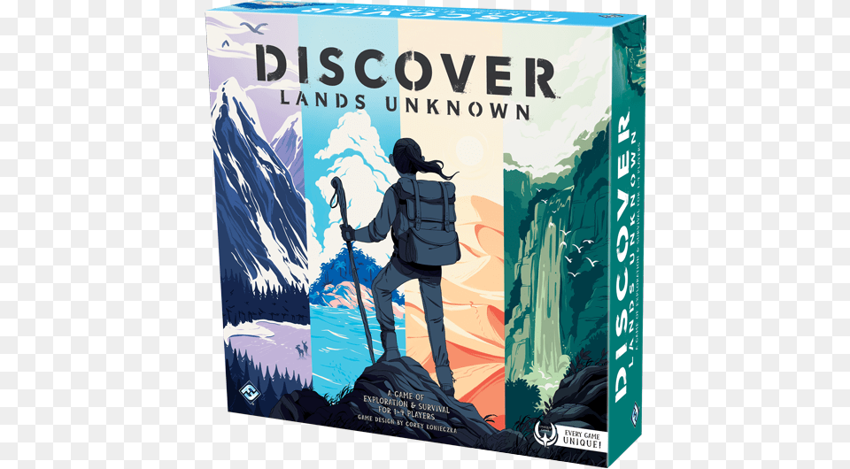 Lands Unknown Discover Lands Unknown Board Game, Book, Publication, Adult, Female Png