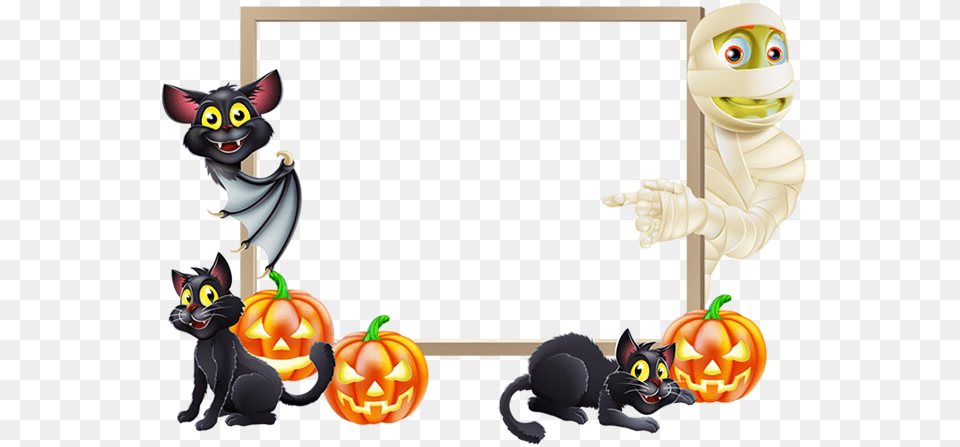 Landscape Halloween Border Clipart Dracula And Witch, Animal, Cat, Head, Mammal Png