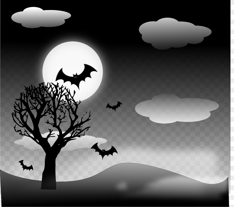 Landscape Halloween Border Clipart Halloween Spare Tire Cover, Silhouette, Nature, Night, Outdoors Png Image