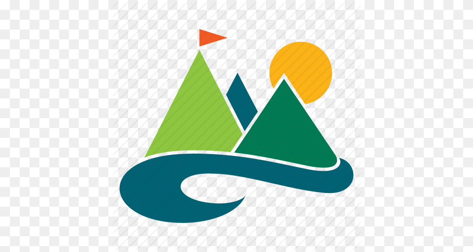 Landscape Mountain Nature Outdoor River Tourism Travel Icon, Clothing, Hat, Party Hat Free Png Download