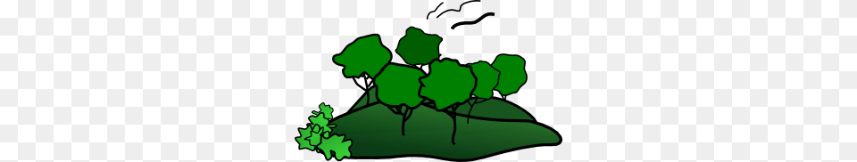 Landscape Mountain Trees Clip Art, Green, Leaf, Plant, Herbs Png Image