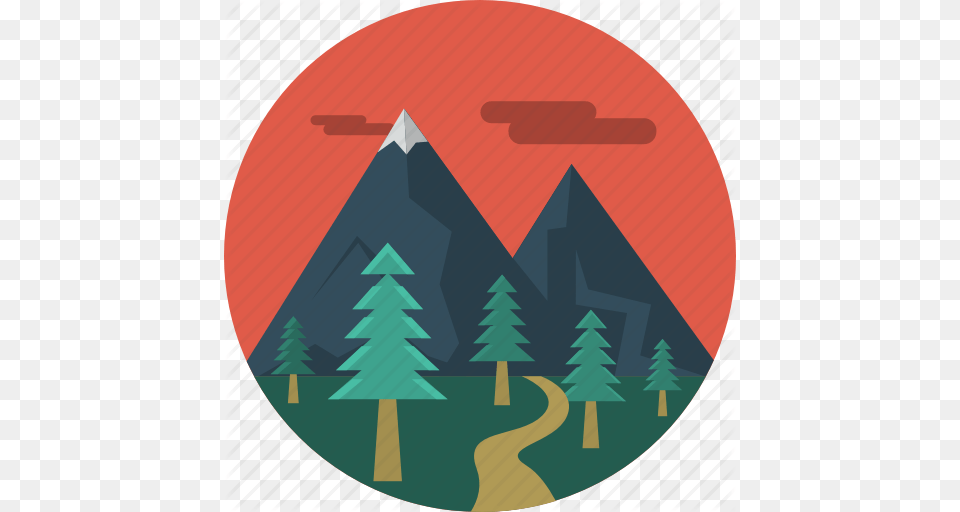 Landscape Moutain Pine Trees Trees Icon, Triangle, Art Free Png