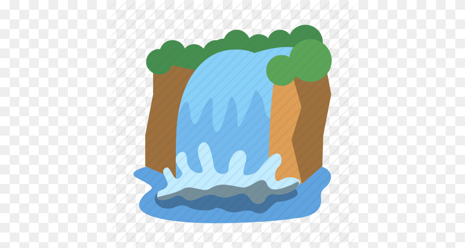 Landscape Natural Nature Outdoors River Water Waterfall Icon, Ice Png