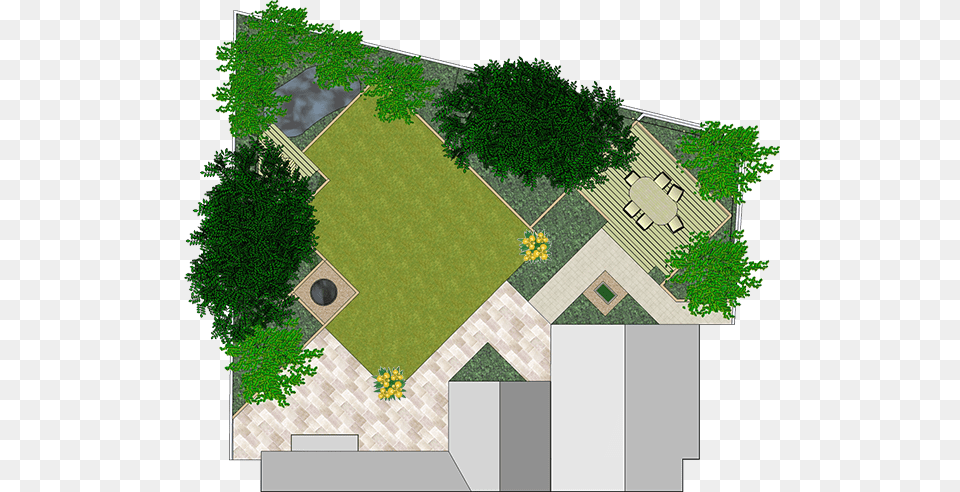Landscape Plans Sketchup Landschap, Grass, Plant, Lawn, Backyard Free Png Download