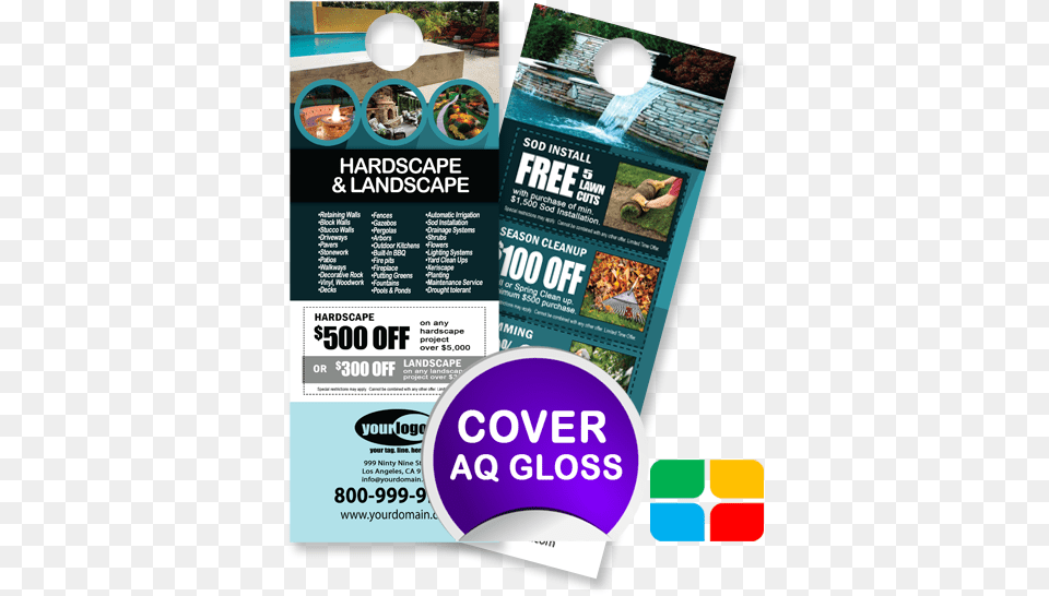 Landscaping Door Hangers 425 X 11 Cov Door Hanger For Landscape, Advertisement, Poster, Person Png Image