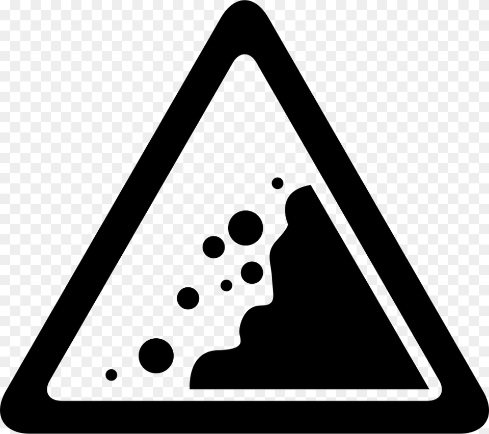 Landslide Danger Triangular Traffic Signal Deslave, Triangle, Symbol, Sign Free Png