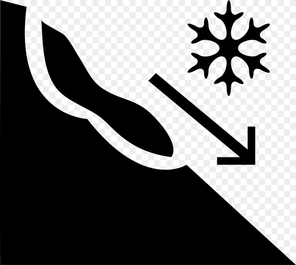 Landslide Risk Sign Of A Snow Mountain Comments Avalanche Icon, Stencil, Leaf, Plant, Weapon Png Image
