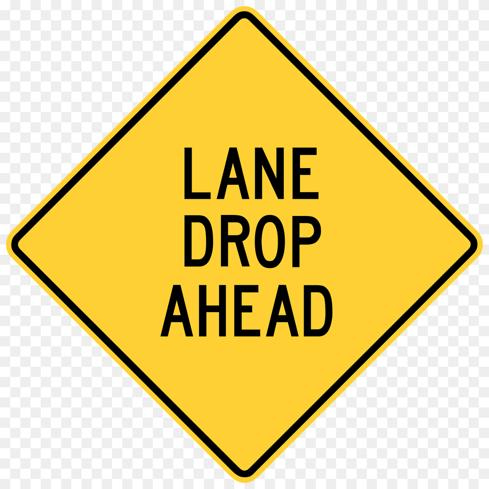 Lane Drop Ahead Massachusetts Clipart, Sign, Symbol, Road Sign Png Image