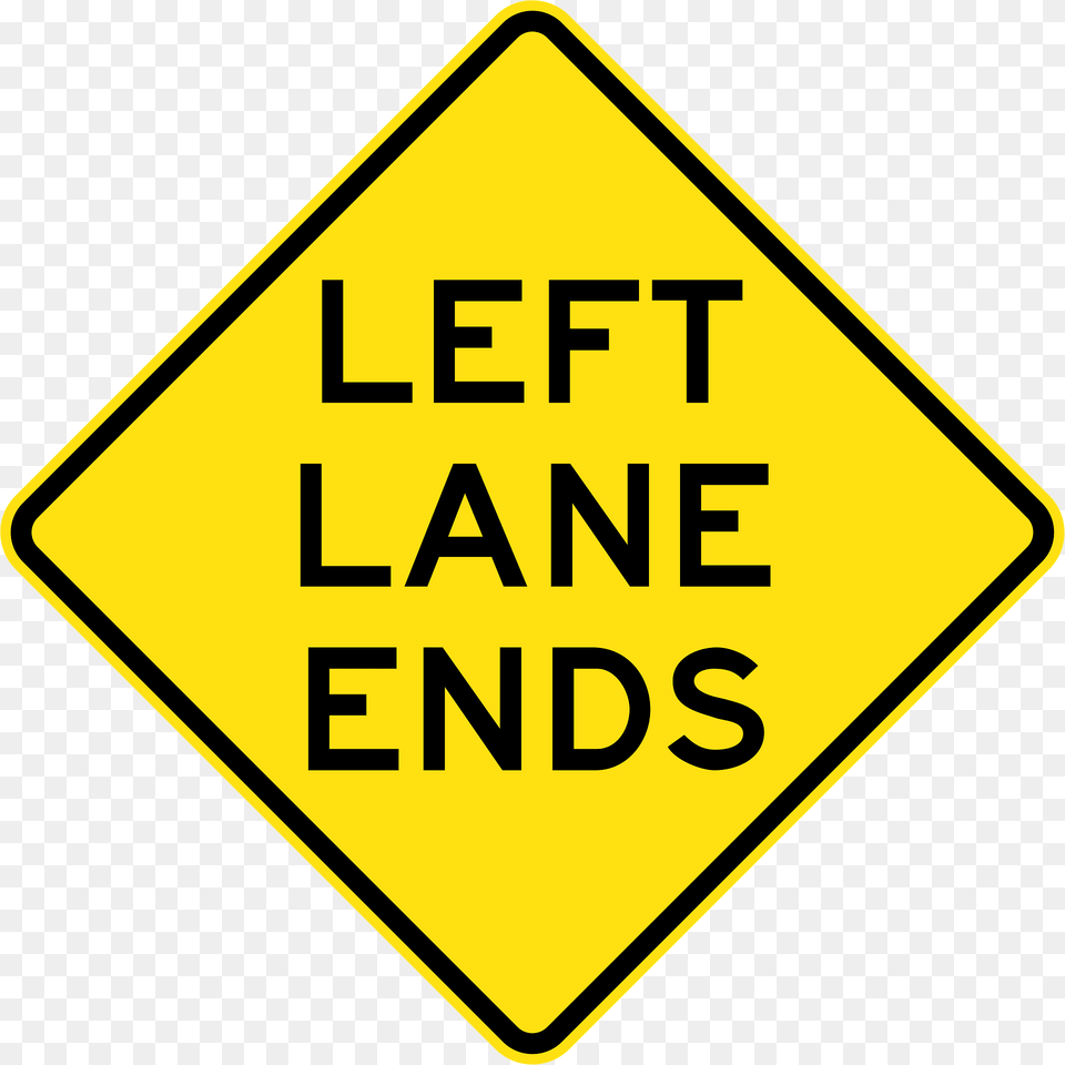 Lane Ends Ahead Sign In Australia Clipart, Symbol, Road Sign Free Png