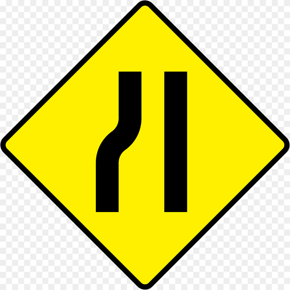 Lane Ends Ahead Sign In Ireland Clipart, Road Sign, Symbol, Blackboard Png Image