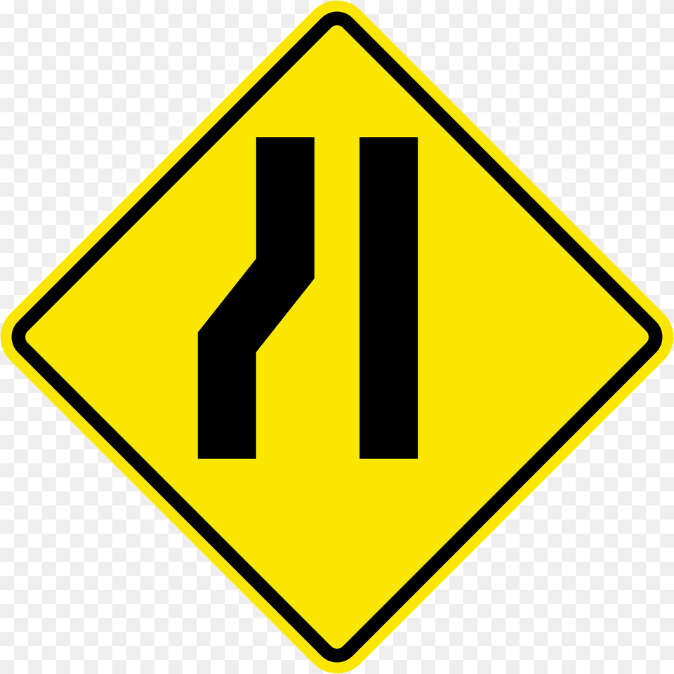 Lane Ends Ahead Sign In Jamaica Clipart, Road Sign, Symbol Free Png Download