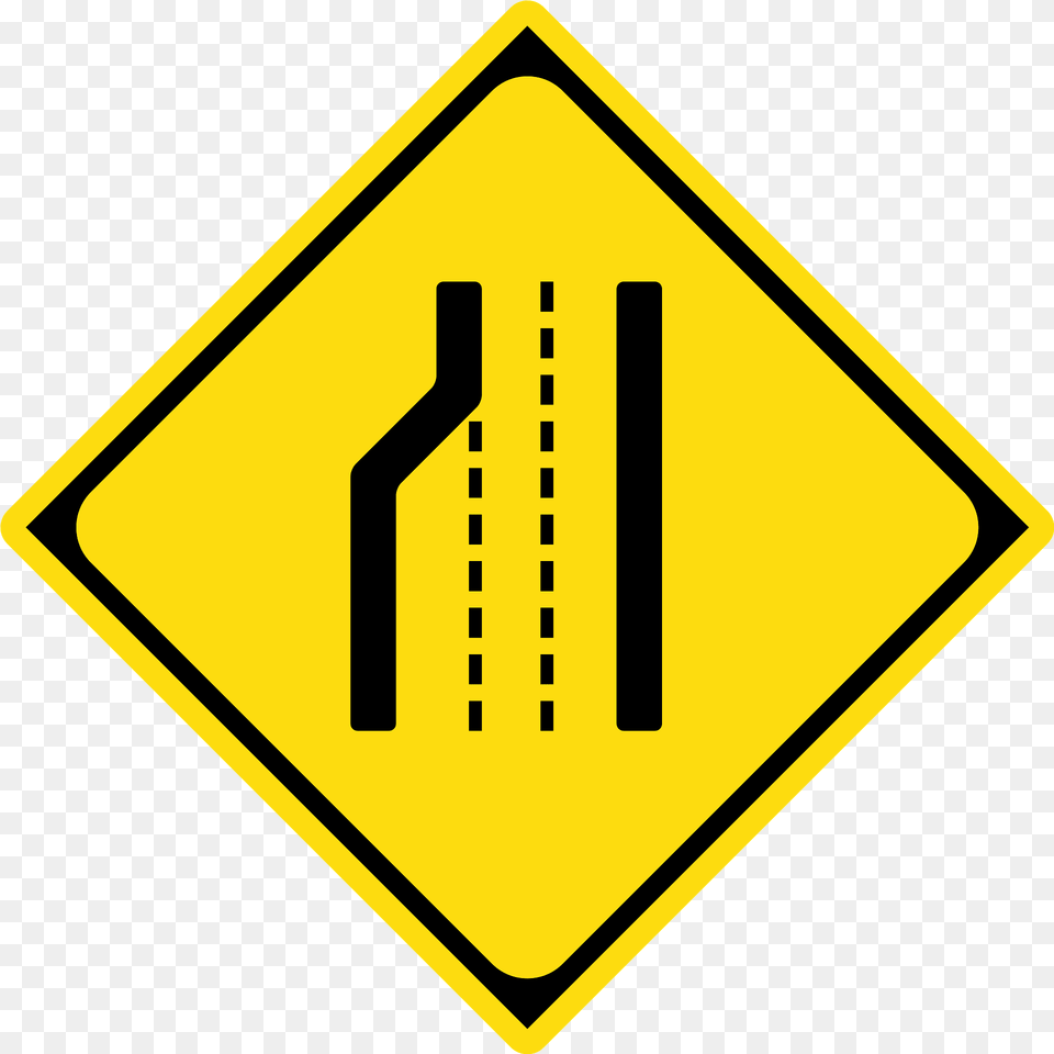 Lane Ends Ahead Sign In Japan Clipart, Road Sign, Symbol, Disk Free Png Download